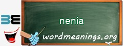 WordMeaning blackboard for nenia
